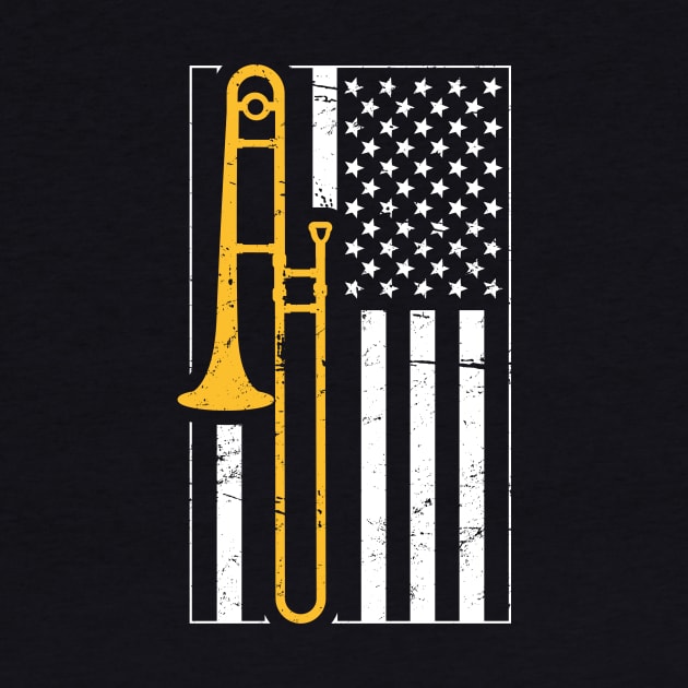 United States Flag & Marching Band Trombone by MeatMan